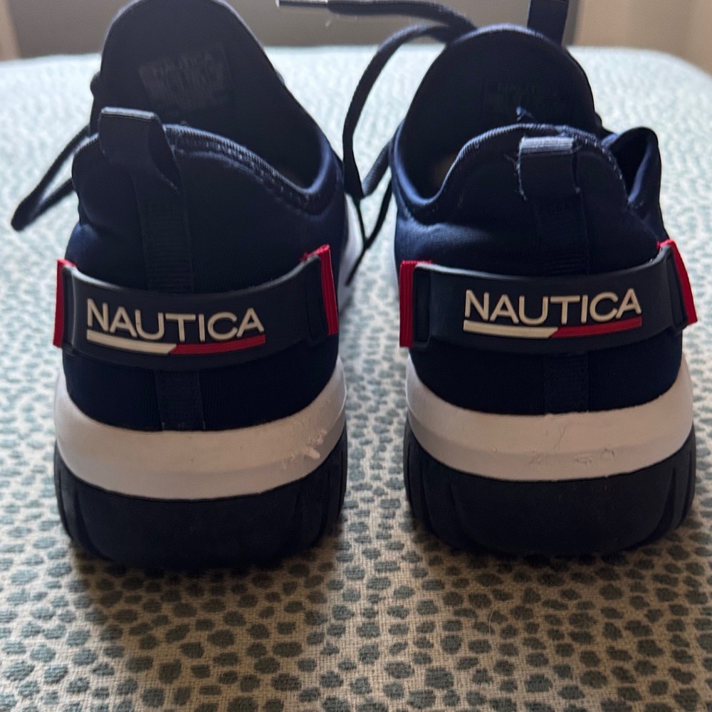 Nautica Dark Blue Shoes With Red Highlights